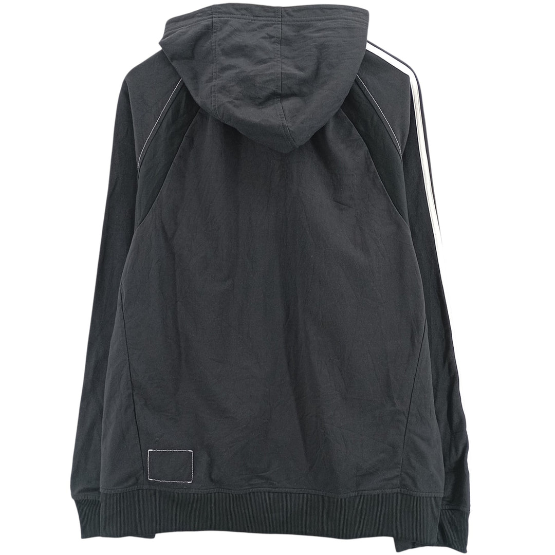 Adidas Sweat Full Zip Hoodie Men's L size unclear black type Vintage Second Hand