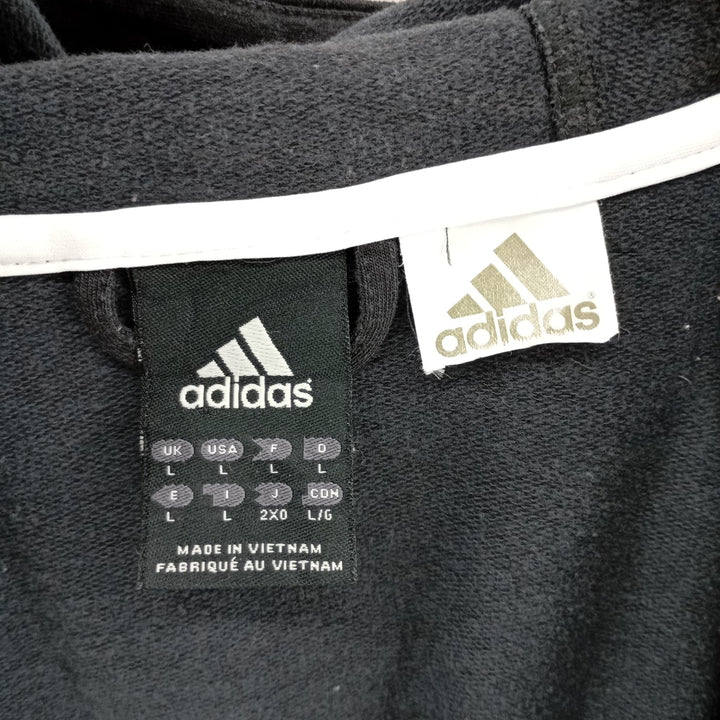 Adidas Sweat Full Zip Hoodie Men's L size unclear black type Vintage Second Hand
