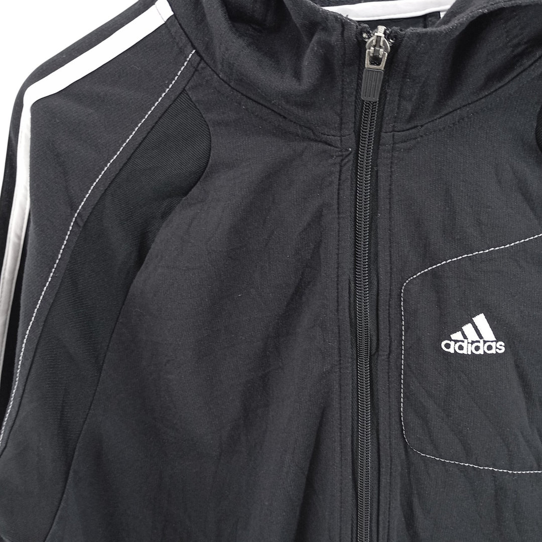 Adidas Sweat Full Zip Hoodie Men's L size unclear black type Vintage Second Hand