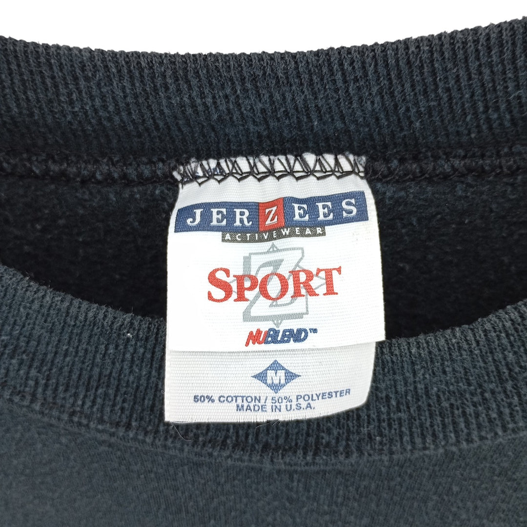 Vintage 90'S Jerzees SPORT plain blank sweatshirt, made in the USA, size M, men's cotton black type Vintage Second Hand