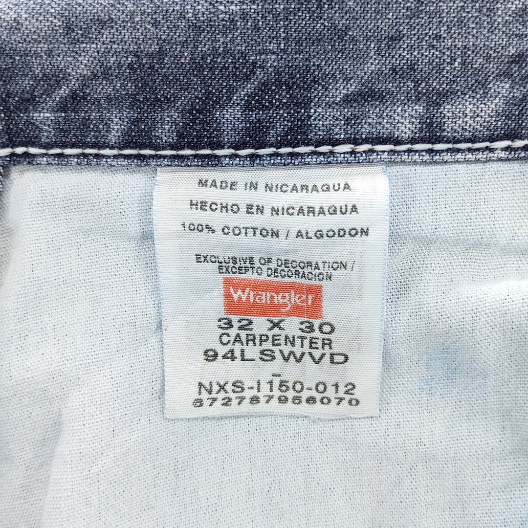 00'S Wrangler CARPENTER denim painter pants for men, equivalent to W32 cotton blue type Vintage Second Hand