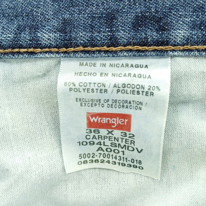 00'S Wrangler CARPENTER denim painter pants for men, equivalent to w37 cotton blue type Vintage Second Hand