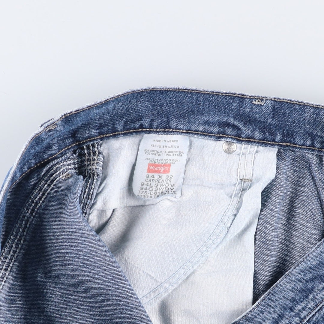 00'S Wrangler CARPENTER denim painter pants for men, equivalent to W34 cotton blue type Vintage Second Hand