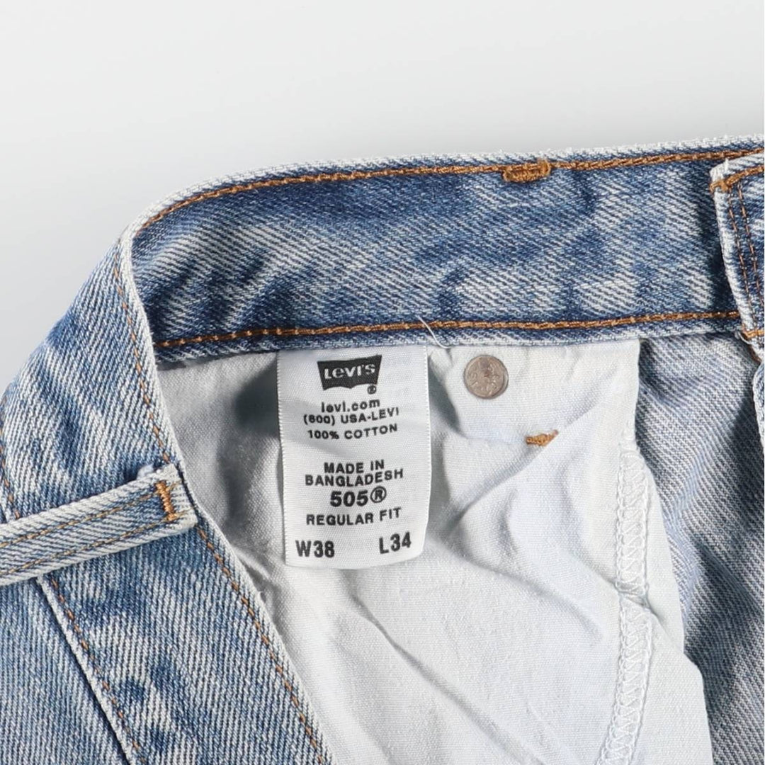 Levi's 505 REGULAR FIT tapered denim pants for men, size w36 cotton blue type Vintage Second Hand