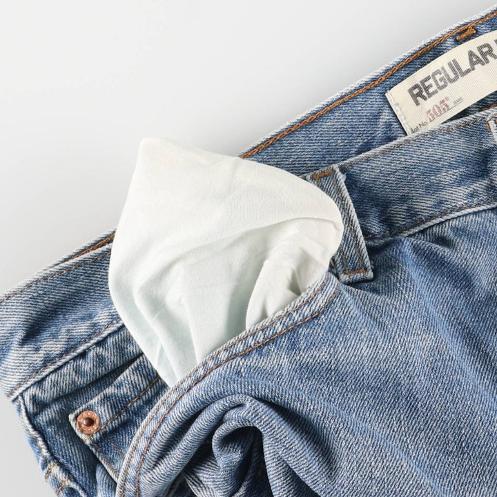 Levi's 505 REGULAR FIT tapered denim pants for men, size w36 cotton blue type Vintage Second Hand