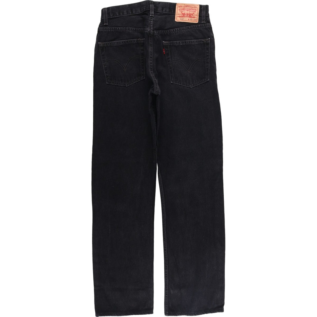 00'S Levi's 505 REGULAR FIT tapered denim pants for men, size w30 cotton black type Vintage Second Hand