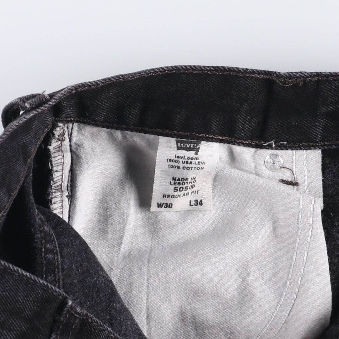 00'S Levi's 505 REGULAR FIT tapered denim pants for men, size w30 cotton black type Vintage Second Hand