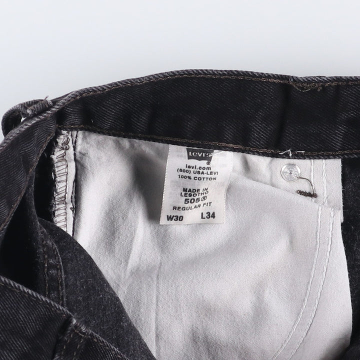 00'S Levi's 505 REGULAR FIT tapered denim pants for men, size w30 cotton black type Vintage Second Hand