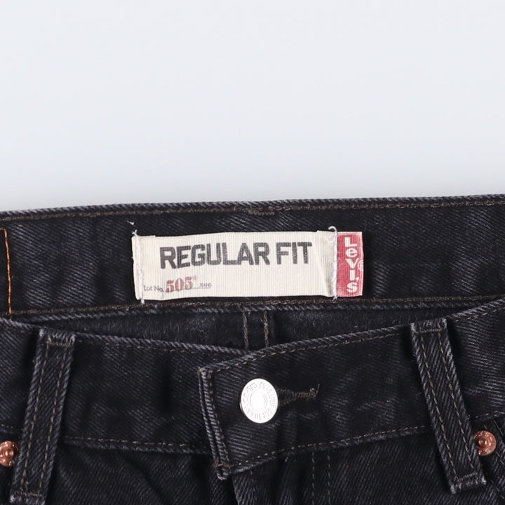 00'S Levi's 505 REGULAR FIT tapered denim pants for men, size w30 cotton black type Vintage Second Hand