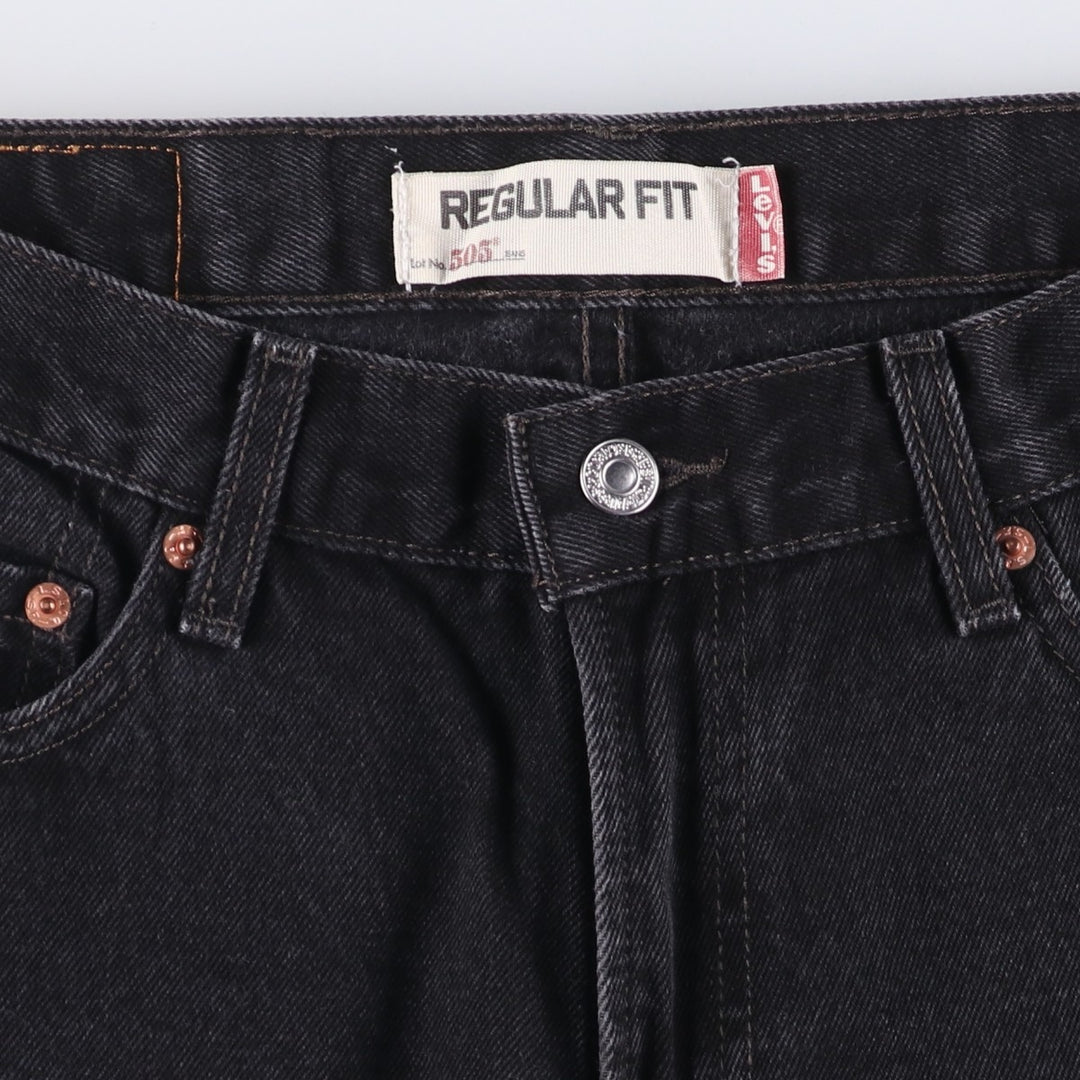 00'S Levi's 505 REGULAR FIT tapered denim pants for men, size w30 cotton black type Vintage Second Hand