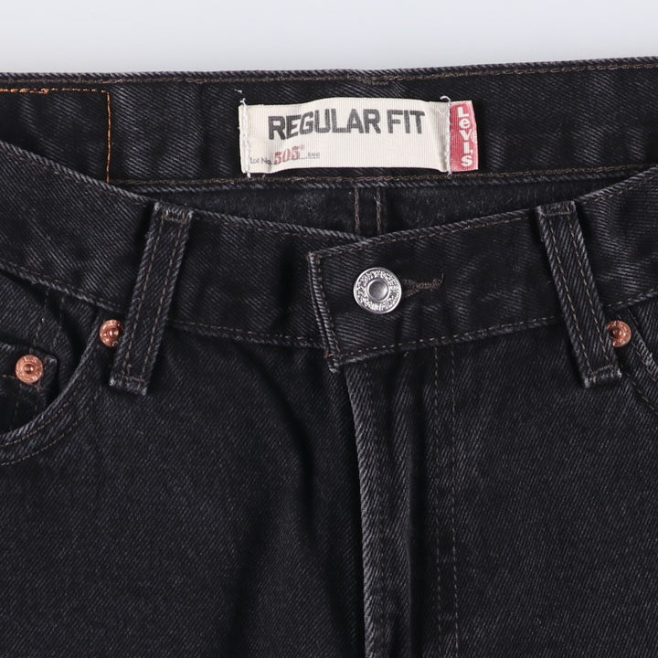 00'S Levi's 505 REGULAR FIT tapered denim pants for men, size w30 cotton black type Vintage Second Hand