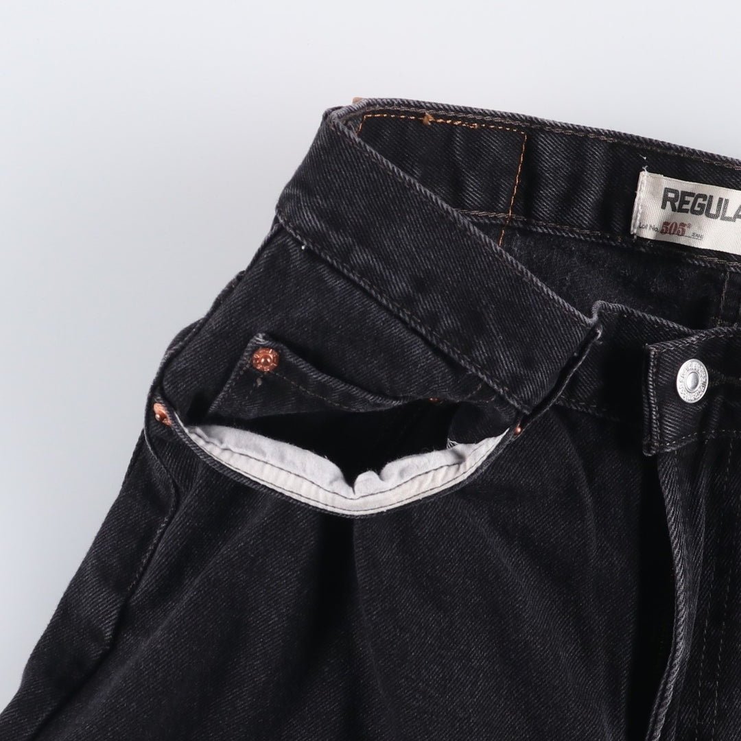 00'S Levi's 505 REGULAR FIT tapered denim pants for men, size w30 cotton black type Vintage Second Hand