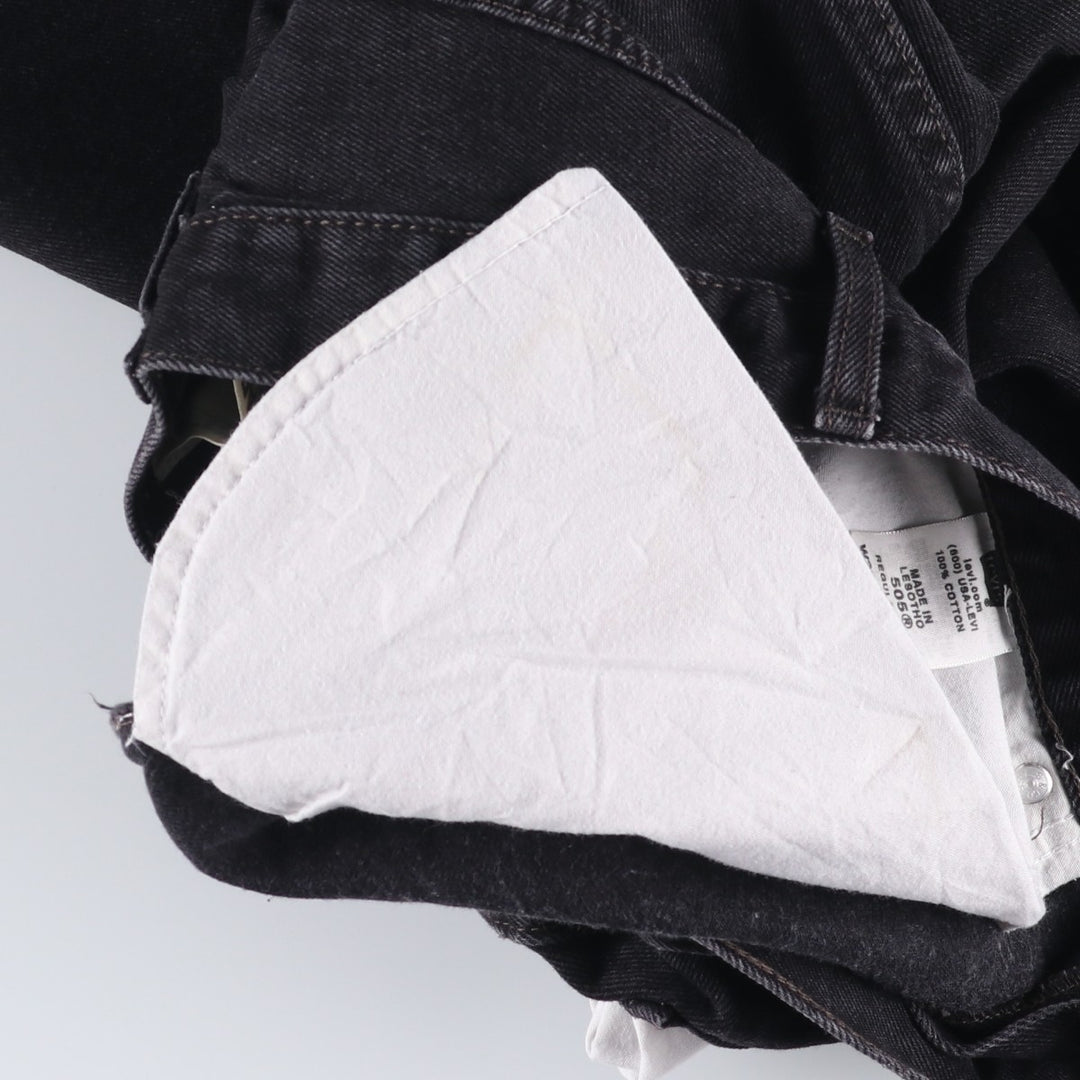 00'S Levi's 505 REGULAR FIT tapered denim pants for men, size w30 cotton black type Vintage Second Hand