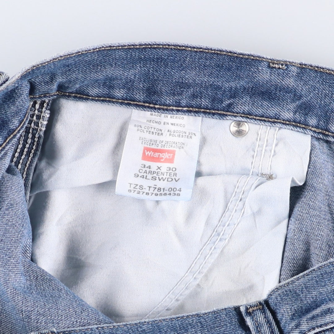 00'S Wrangler CARPENTER denim painter pants for men, equivalent to W34 cotton blue type Vintage Second Hand