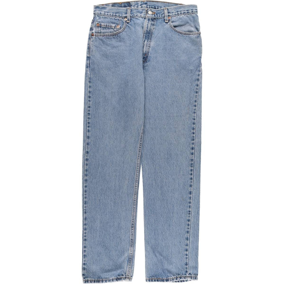 00'S Levi's 505 REGULAR FIT STRAIGHT LEG tapered denim pants made in USA, men's size w32 cotton blue type Vintage Second Hand