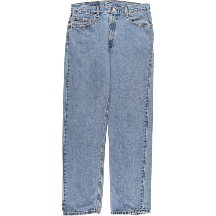 00'S Levi's 505 REGULAR FIT STRAIGHT LEG tapered denim pants made in USA, men's size w32 cotton blue type Vintage Second Hand