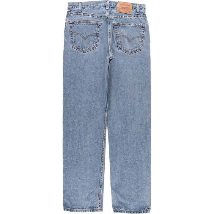 00'S Levi's 505 REGULAR FIT STRAIGHT LEG tapered denim pants made in USA, men's size w32 cotton blue type Vintage Second Hand