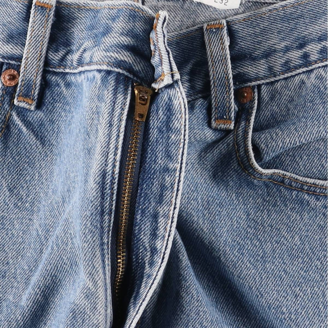 00'S Levi's 505 REGULAR FIT STRAIGHT LEG tapered denim pants made in USA, men's size w32 cotton blue type Vintage Second Hand