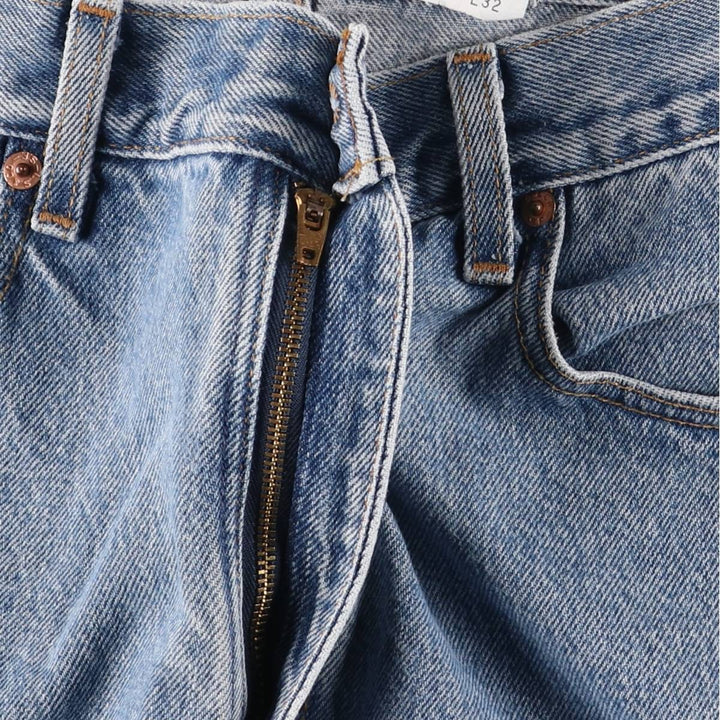 00'S Levi's 505 REGULAR FIT STRAIGHT LEG tapered denim pants made in USA, men's size w32 cotton blue type Vintage Second Hand