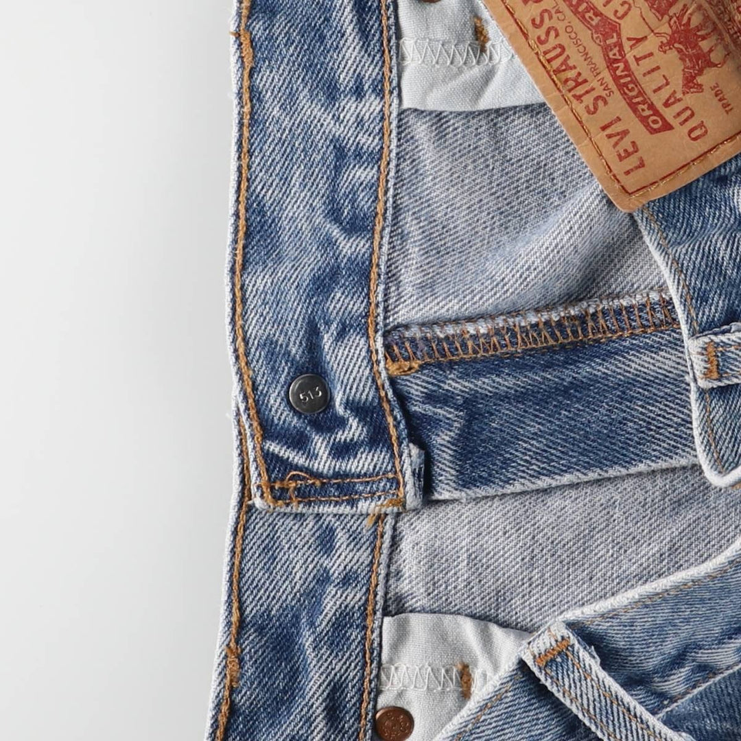 00'S Levi's 505 REGULAR FIT STRAIGHT LEG tapered denim pants made in USA, men's size w32 cotton blue type Vintage Second Hand