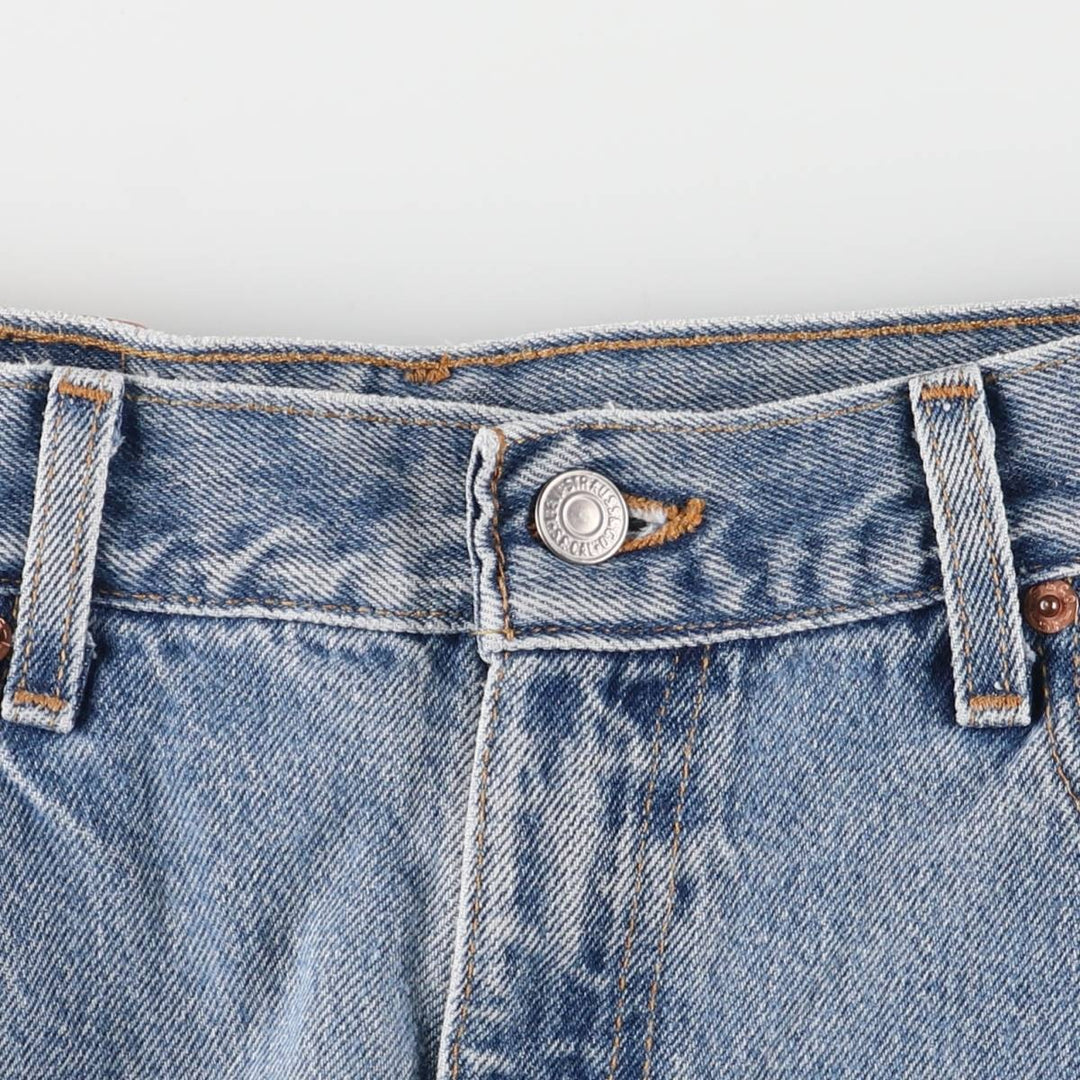 00'S Levi's 505 REGULAR FIT STRAIGHT LEG tapered denim pants made in USA, men's size w32 cotton blue type Vintage Second Hand