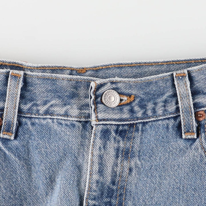 00'S Levi's 505 REGULAR FIT STRAIGHT LEG tapered denim pants made in USA, men's size w32 cotton blue type Vintage Second Hand