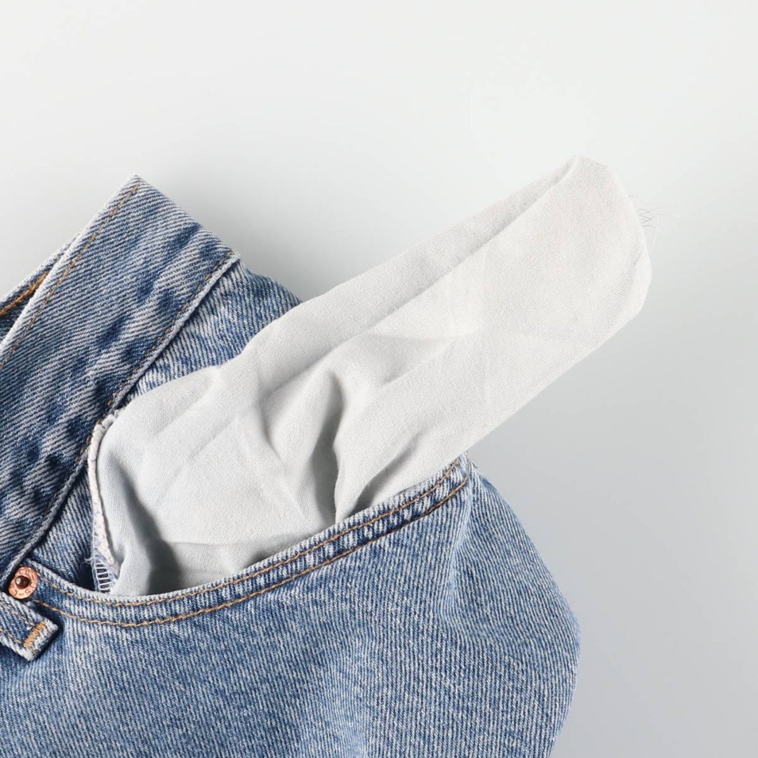 00'S Levi's 505 REGULAR FIT STRAIGHT LEG tapered denim pants made in USA, men's size w32 cotton blue type Vintage Second Hand