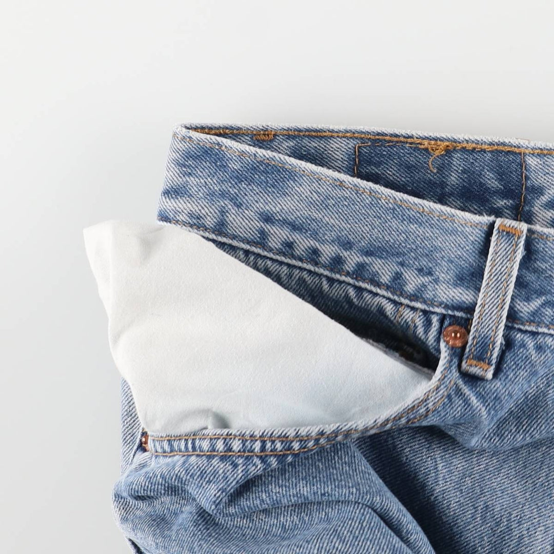 00'S Levi's 505 REGULAR FIT STRAIGHT LEG tapered denim pants made in USA, men's size w32 cotton blue type Vintage Second Hand