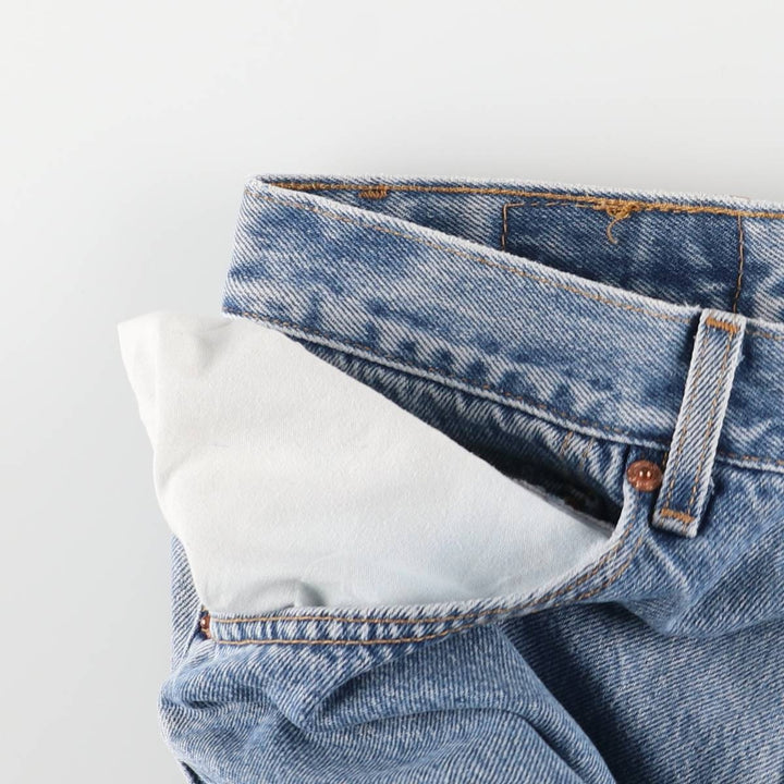 00'S Levi's 505 REGULAR FIT STRAIGHT LEG tapered denim pants made in USA, men's size w32 cotton blue type Vintage Second Hand