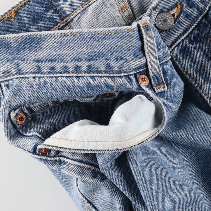 00'S Levi's 505 REGULAR FIT STRAIGHT LEG tapered denim pants made in USA, men's size w32 cotton blue type Vintage Second Hand