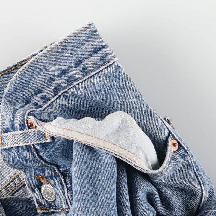 00'S Levi's 505 REGULAR FIT STRAIGHT LEG tapered denim pants made in USA, men's size w32 cotton blue type Vintage Second Hand