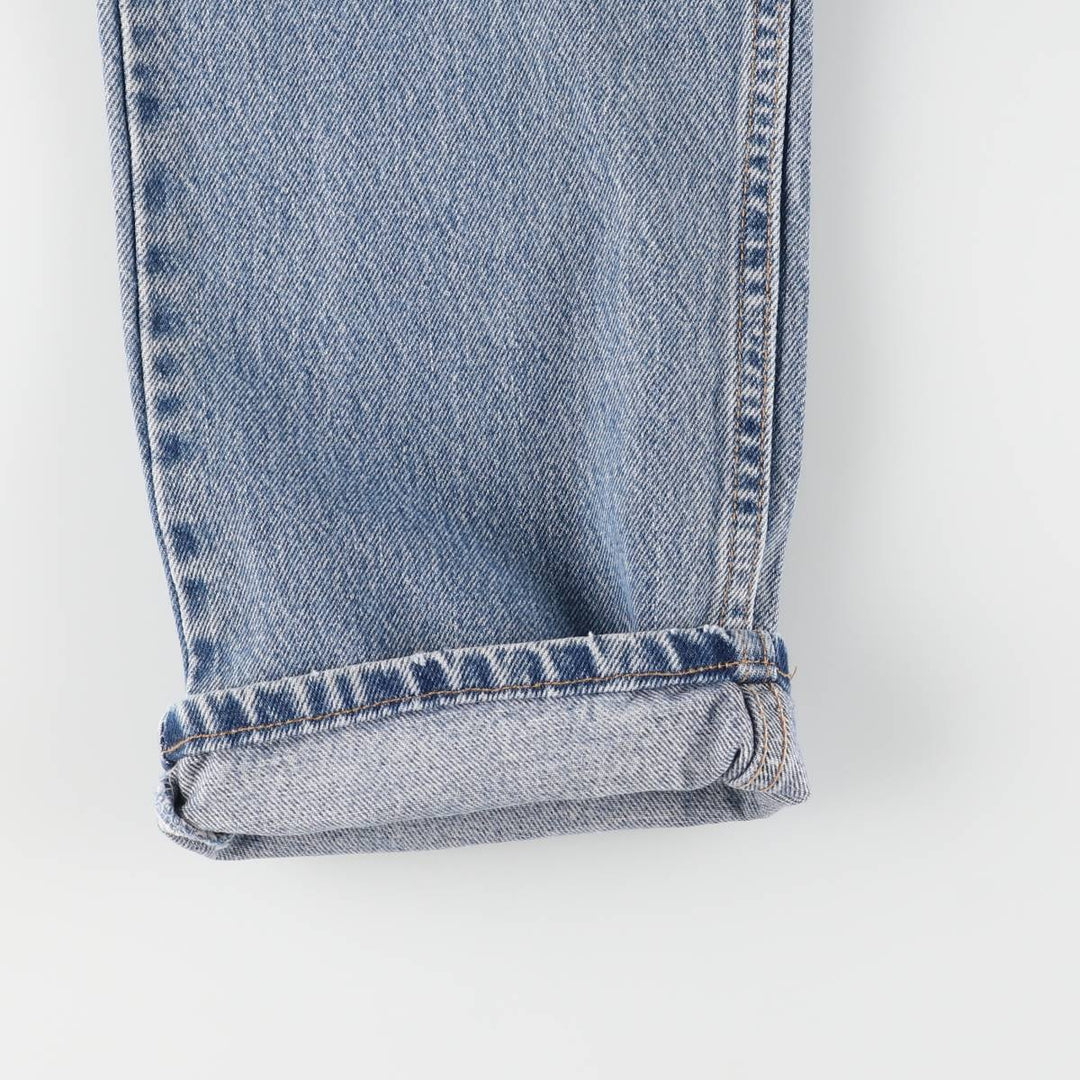 00'S Levi's 505 REGULAR FIT STRAIGHT LEG tapered denim pants made in USA, men's size w32 cotton blue type Vintage Second Hand