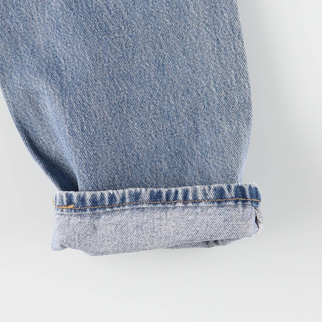 00'S Levi's 505 REGULAR FIT STRAIGHT LEG tapered denim pants made in USA, men's size w32 cotton blue type Vintage Second Hand