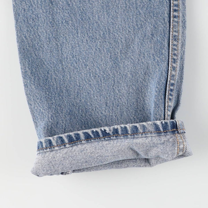 00'S Levi's 505 REGULAR FIT STRAIGHT LEG tapered denim pants made in USA, men's size w32 cotton blue type Vintage Second Hand