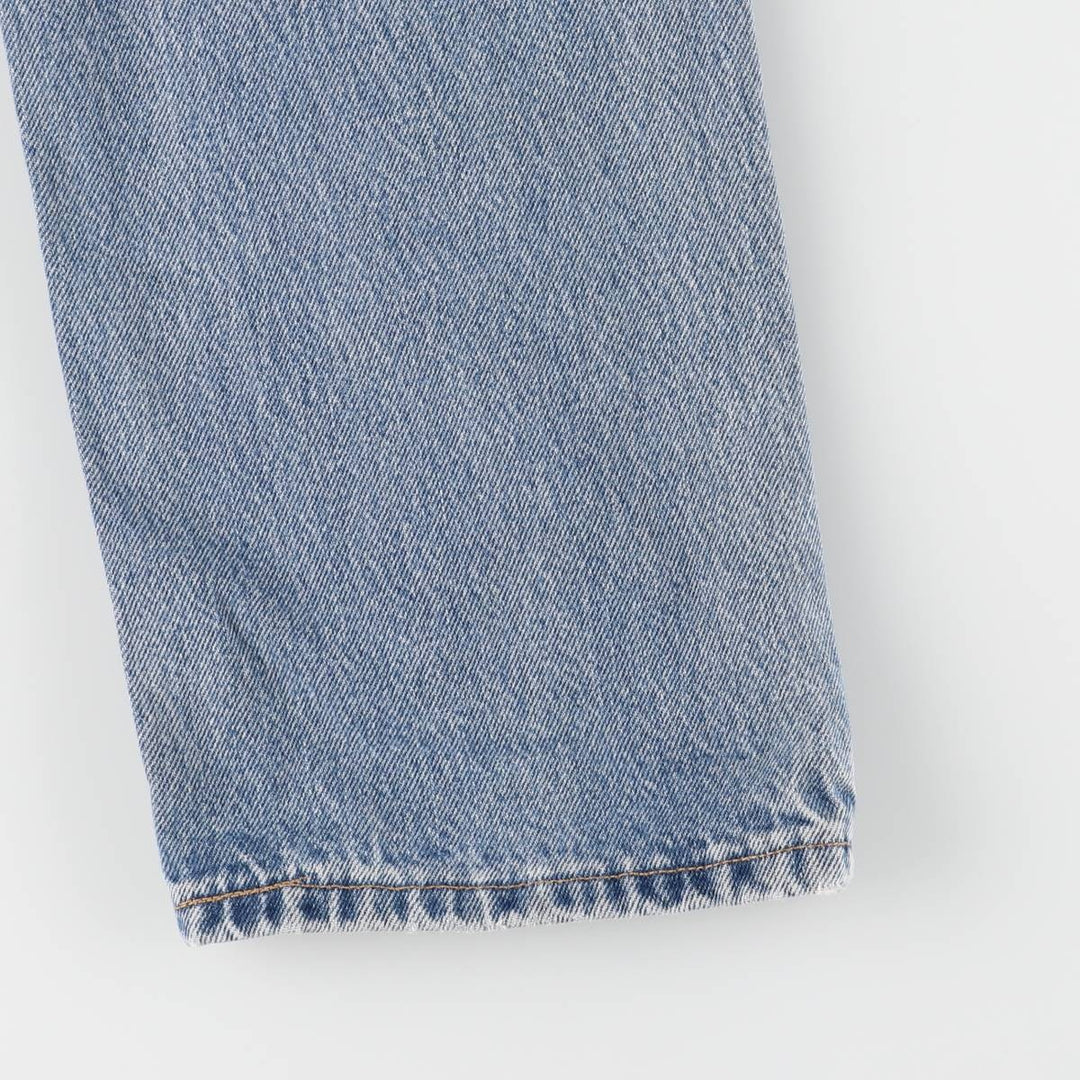 00'S Levi's 505 REGULAR FIT STRAIGHT LEG tapered denim pants made in USA, men's size w32 cotton blue type Vintage Second Hand