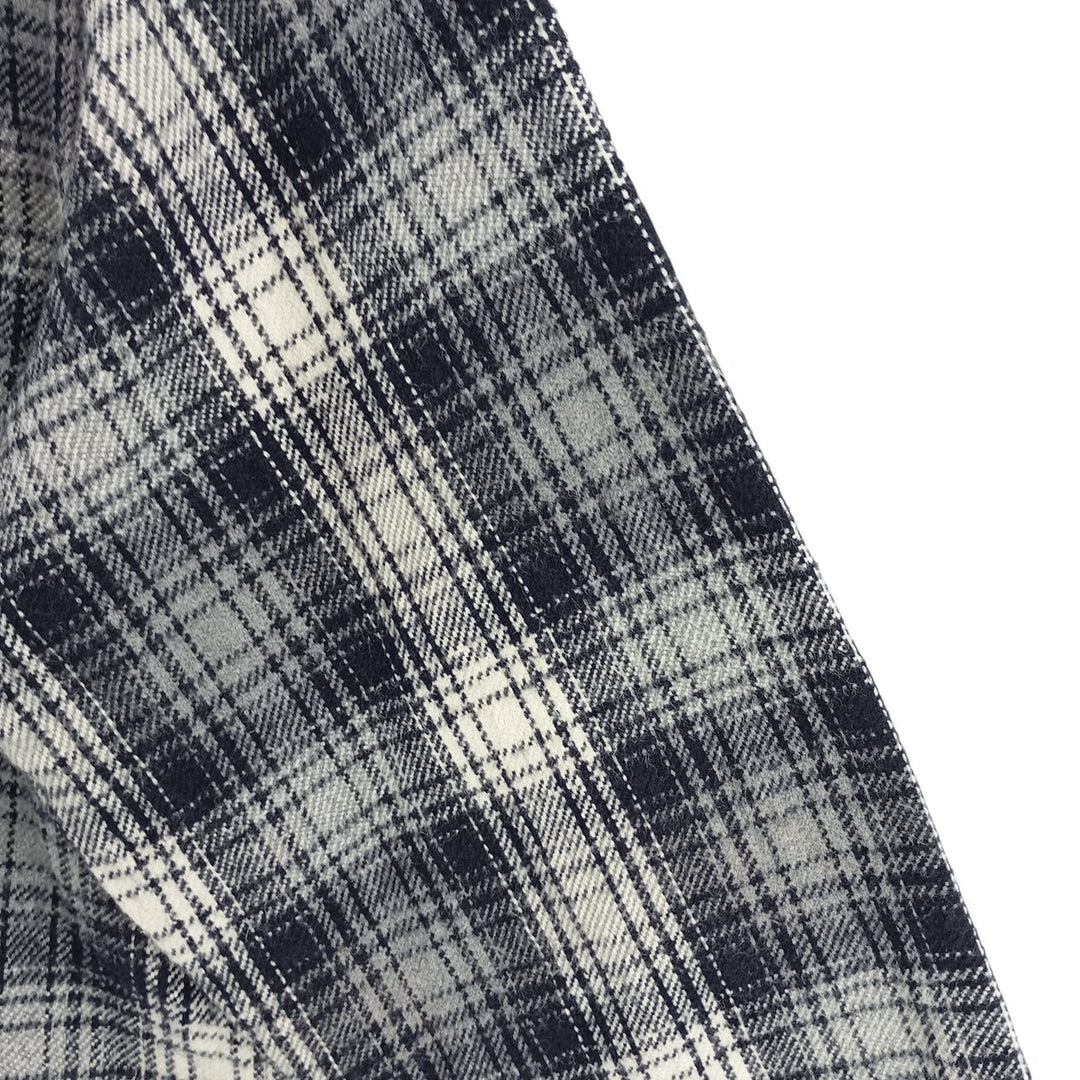 Vintage 90s-00'S St. John's Bay long-sleeved heavy flannel check box shirt, men's size small cotton navy blue type Vintage Second Hand