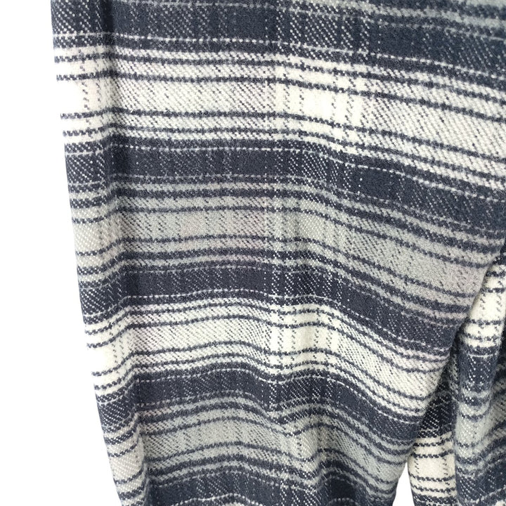 Vintage 90s-00'S St. John's Bay long-sleeved heavy flannel check box shirt, men's size small cotton navy blue type Vintage Second Hand