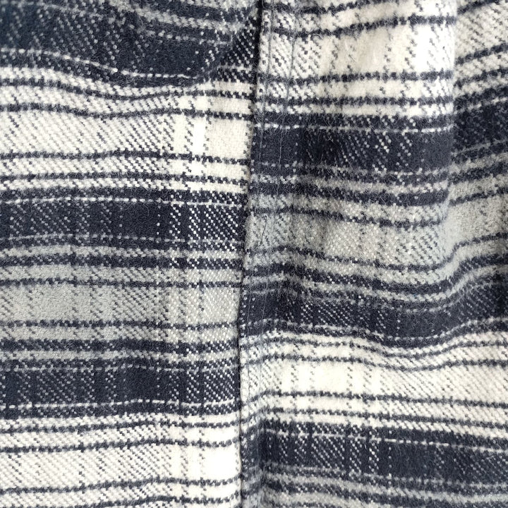 Vintage 90s-00'S St. John's Bay long-sleeved heavy flannel check box shirt, men's size small cotton navy blue type Vintage Second Hand