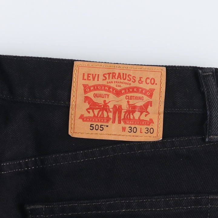Levi's 505 Black Denim Tapered Denim Pants for Men, W31 equivalent cotton black type Vintage Second Hand