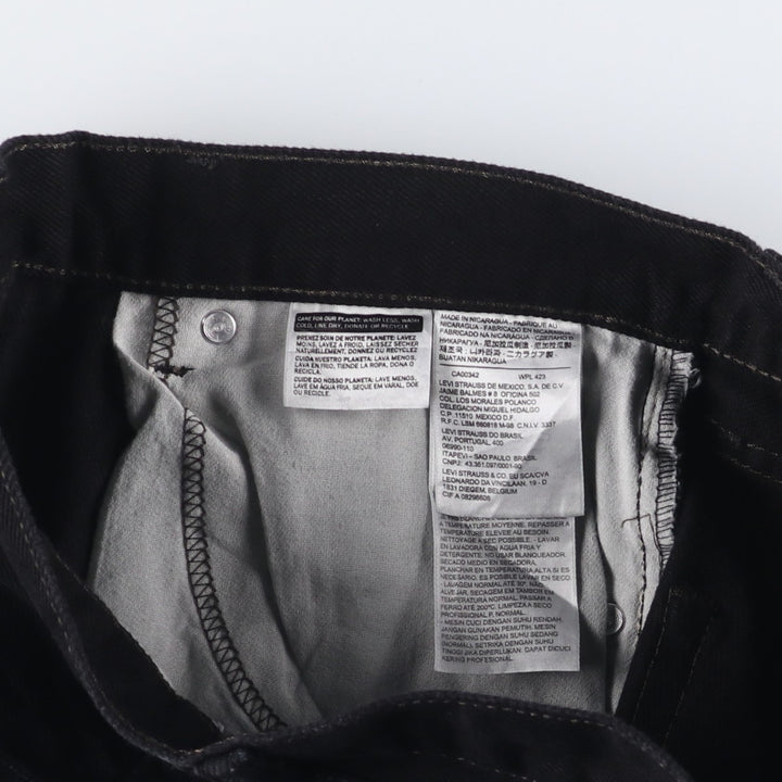 Levi's 505 Black Denim Tapered Denim Pants for Men, W31 equivalent cotton black type Vintage Second Hand