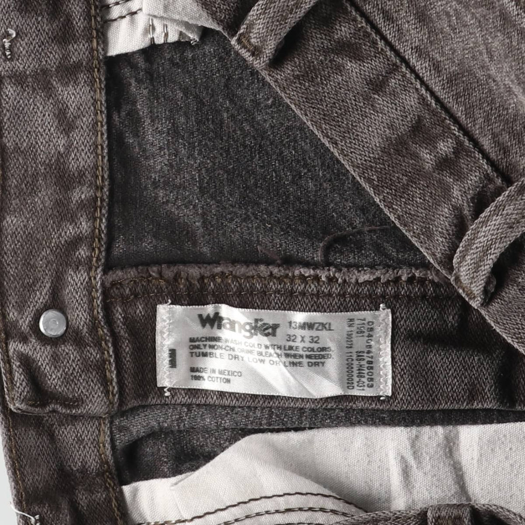 Wrangler Black Denim Straight Denim Pants Men's W32 cotton black type Vintage Second Hand
