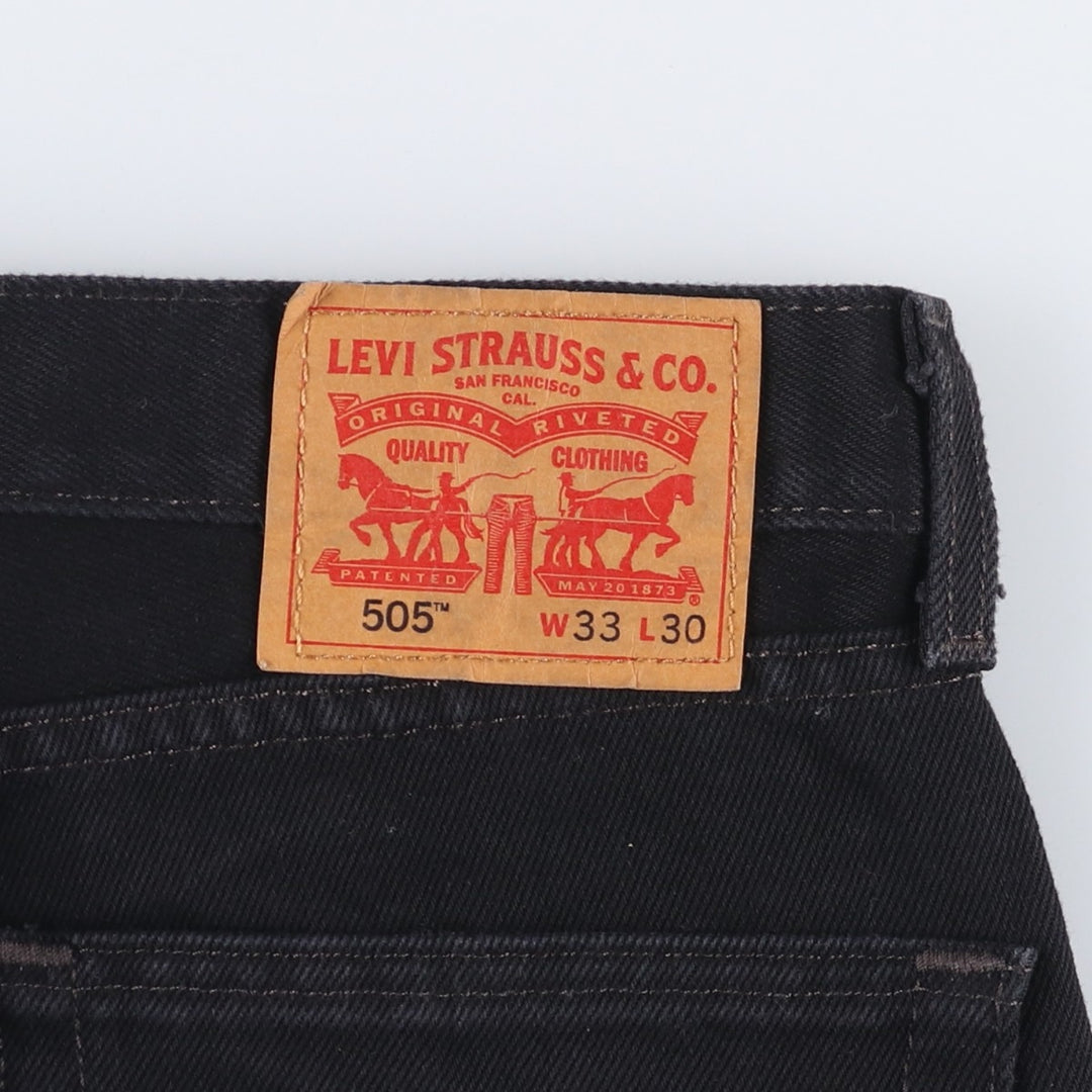 Levi's 505 Black Denim Tapered Denim Pants for Men, W34 equivalent cotton black type Vintage Second Hand