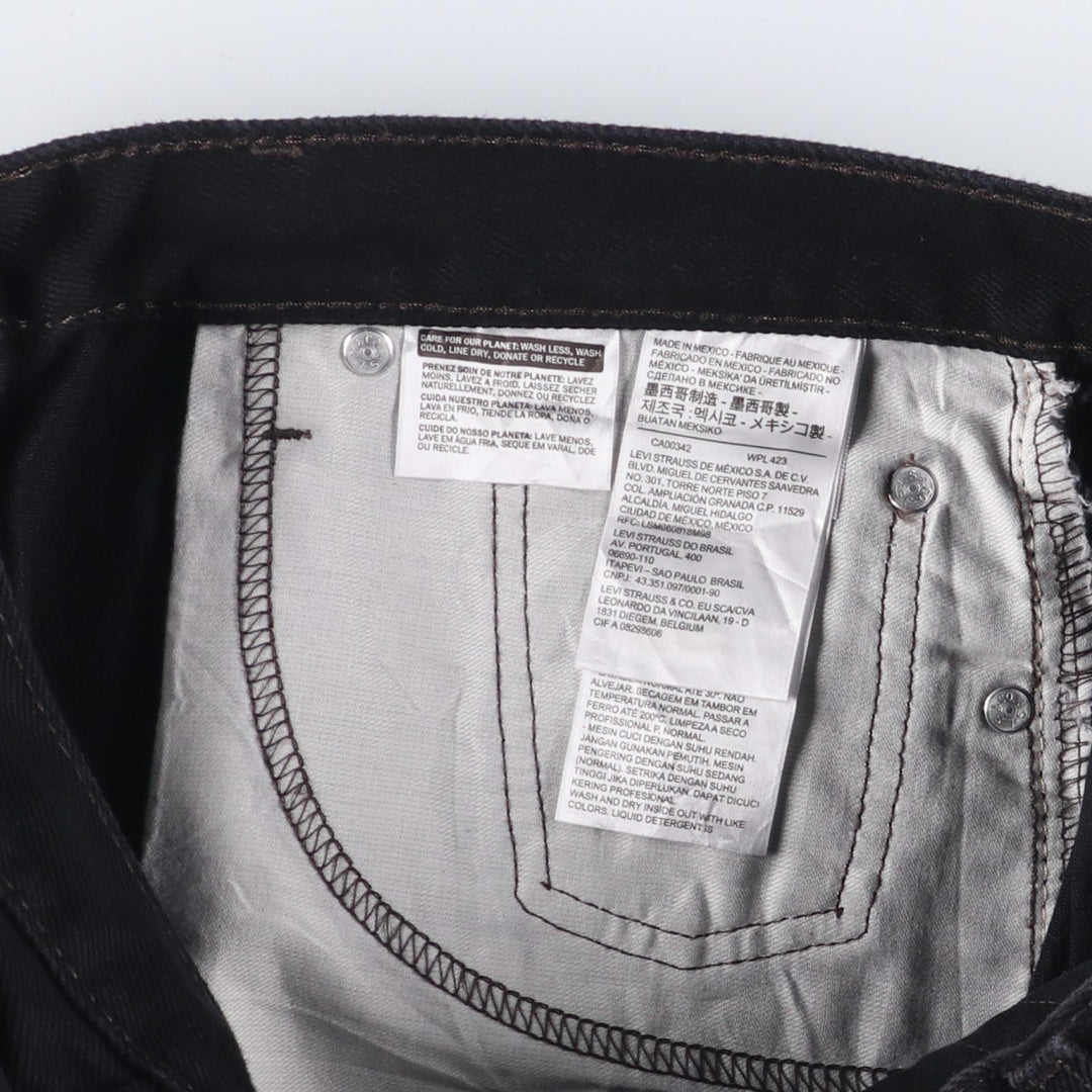 Levi's 505 Black Denim Tapered Denim Pants for Men, W34 equivalent cotton black type Vintage Second Hand