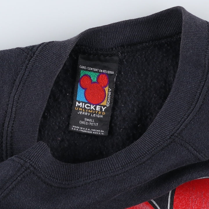 90'S MICKEY UNLIMITED Minnie Mouse cropped sweatshirt, Made in USA, Women's Size Small cotton black type Vintage Second Hand