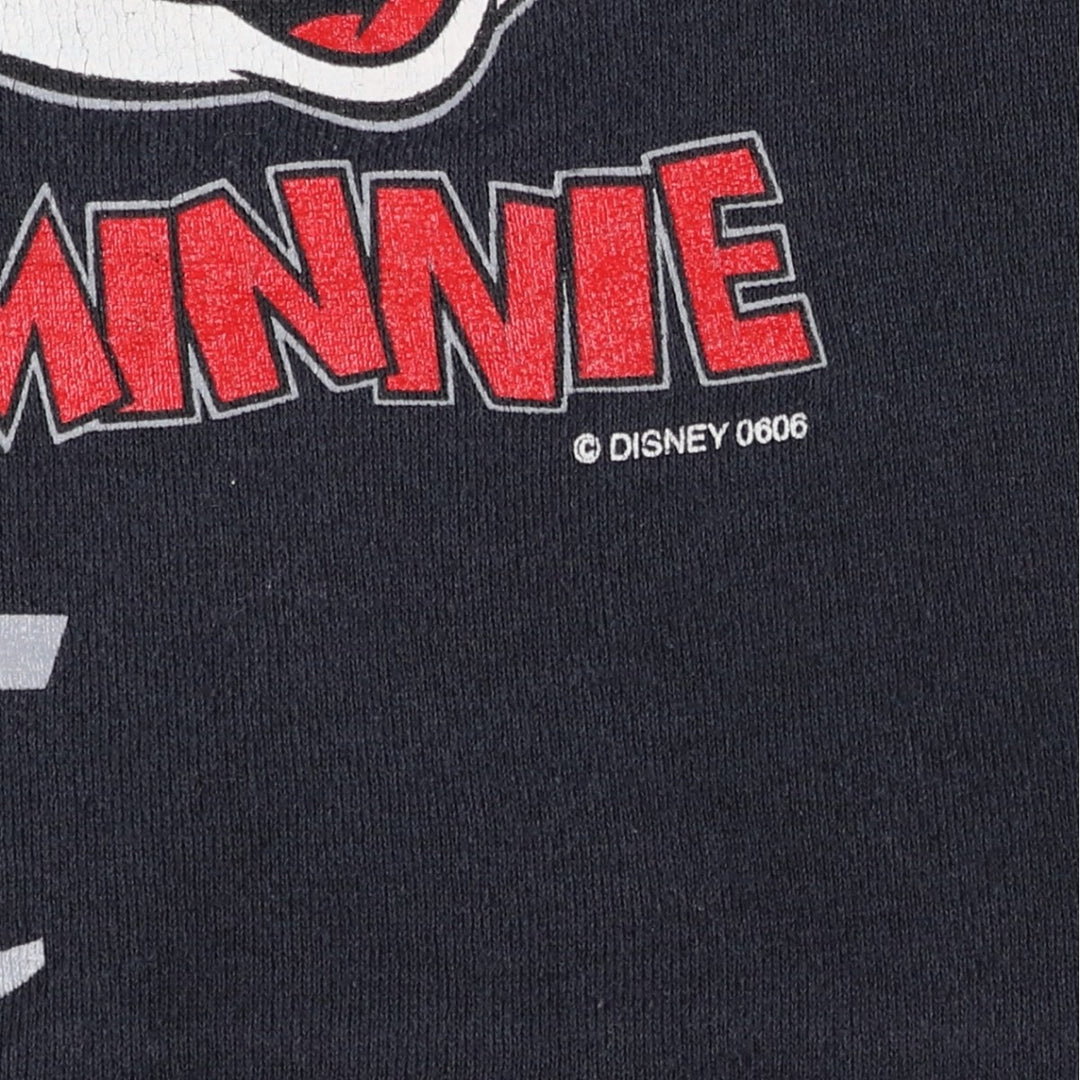 90'S MICKEY UNLIMITED Minnie Mouse cropped sweatshirt, Made in USA, Women's Size Small cotton black type Vintage Second Hand