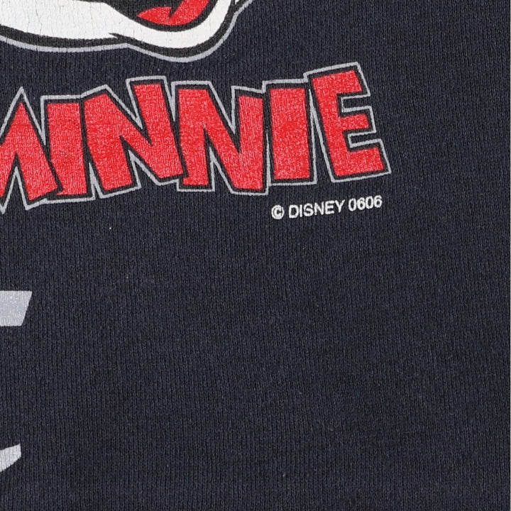 90'S MICKEY UNLIMITED Minnie Mouse cropped sweatshirt, Made in USA, Women's Size Small cotton black type Vintage Second Hand