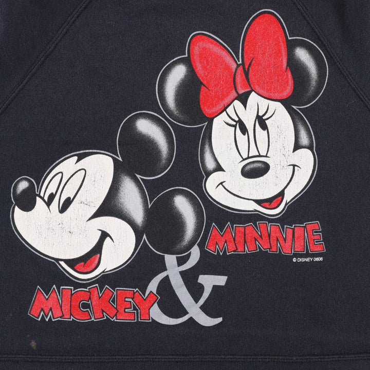 90'S MICKEY UNLIMITED Minnie Mouse cropped sweatshirt, Made in USA, Women's Size Small cotton black type Vintage Second Hand