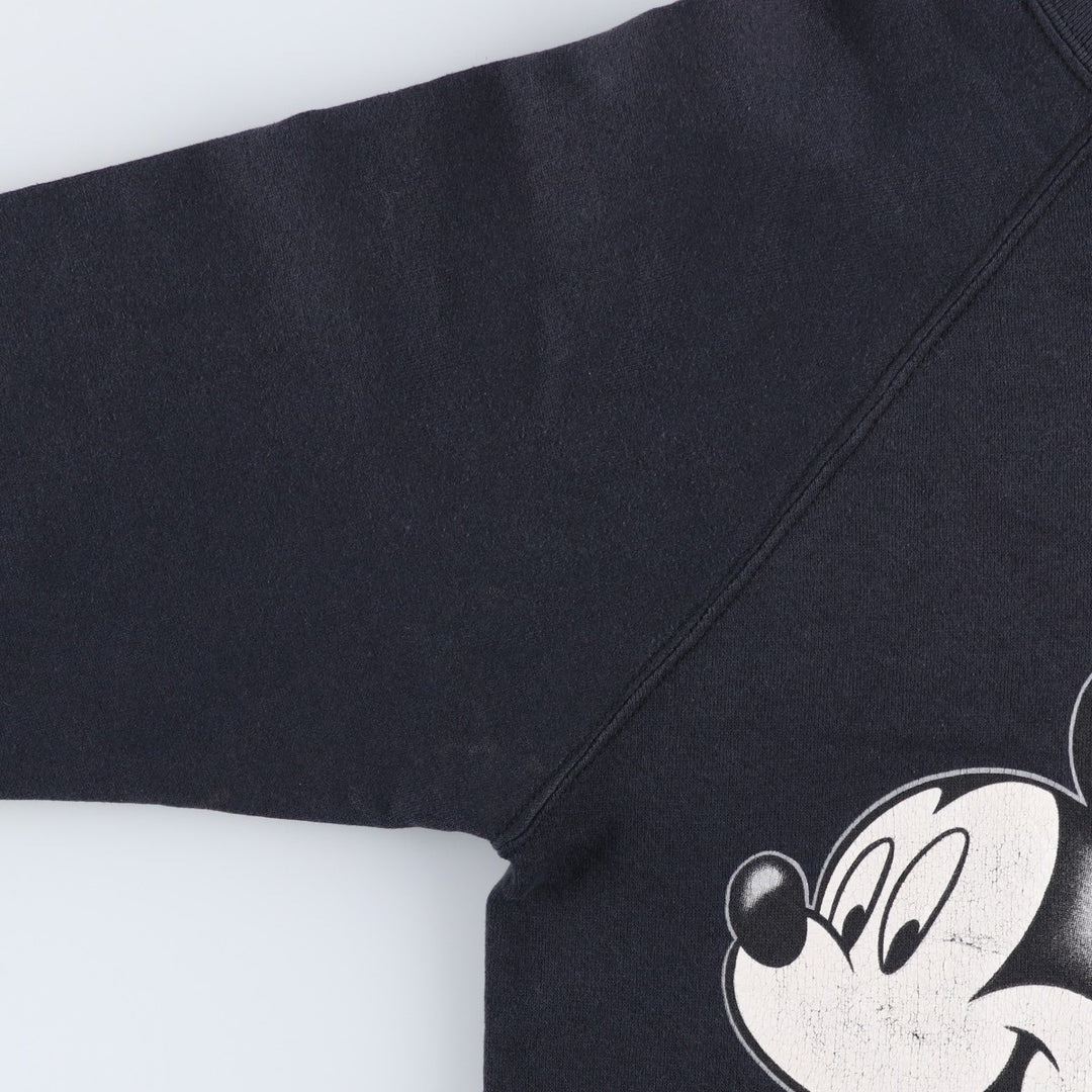 90'S MICKEY UNLIMITED Minnie Mouse cropped sweatshirt, Made in USA, Women's Size Small cotton black type Vintage Second Hand