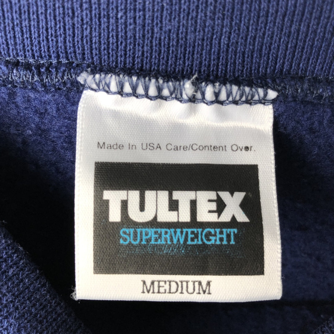 Vintage 90'S TULTEX plain blank sweatshirt, made in the USA, men's size M cotton blue type Vintage Second Hand