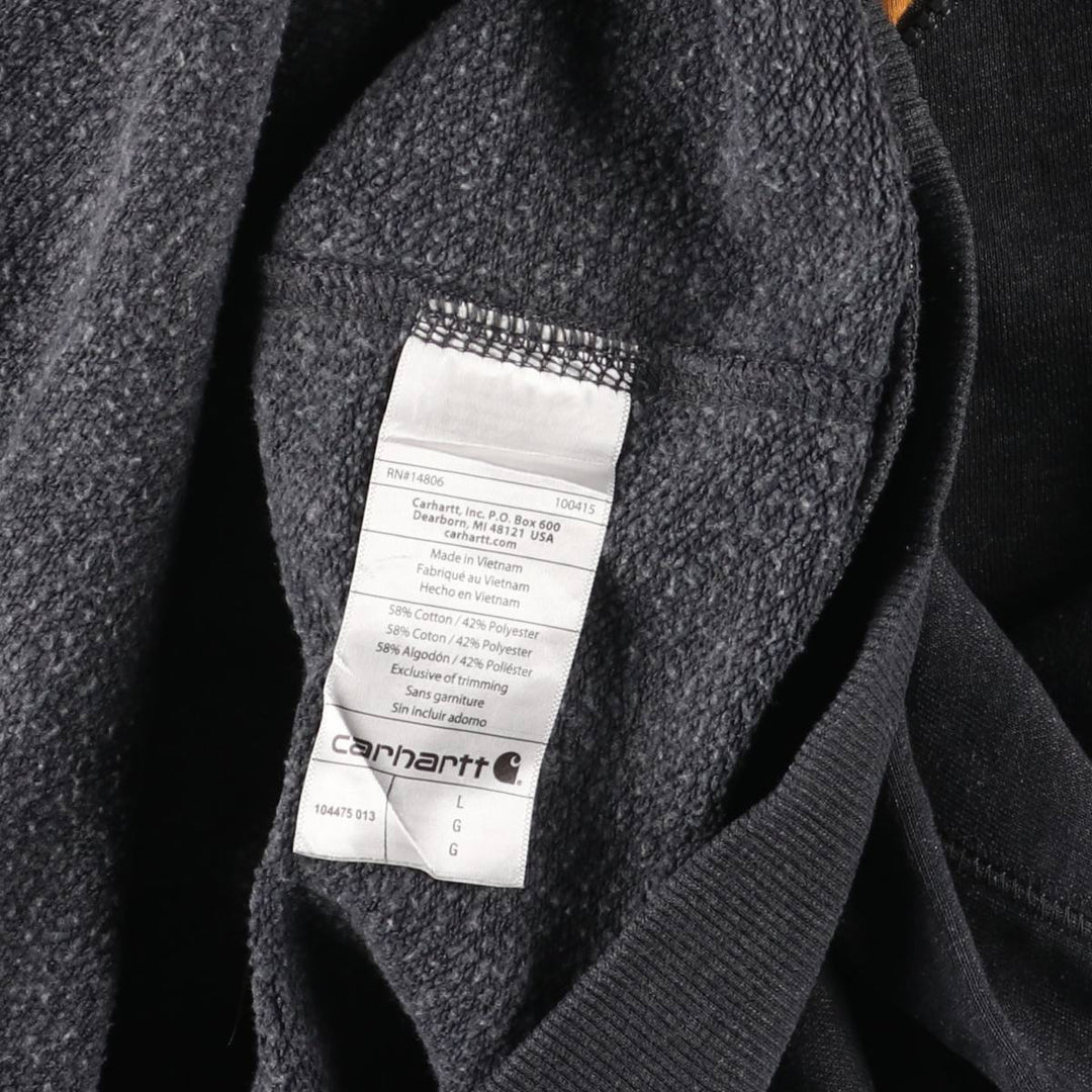 Carhartt Relaxed Fit Half-Zip Sweatshirt, Men's Size L cotton Charcoal Vintage Second Hand